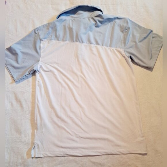 Turtles & Tees boys size L 10/12 blue & white polo golf shirt - Picture 4 of 6